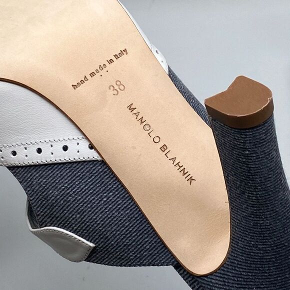 Manolo Blahnik Agathanu 90MM Brogue Mules size 38 - Picture 14 of 14